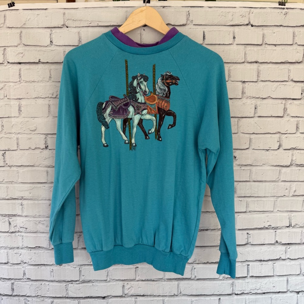 Handpainted Carousel Horse‎ Sweatshirt
